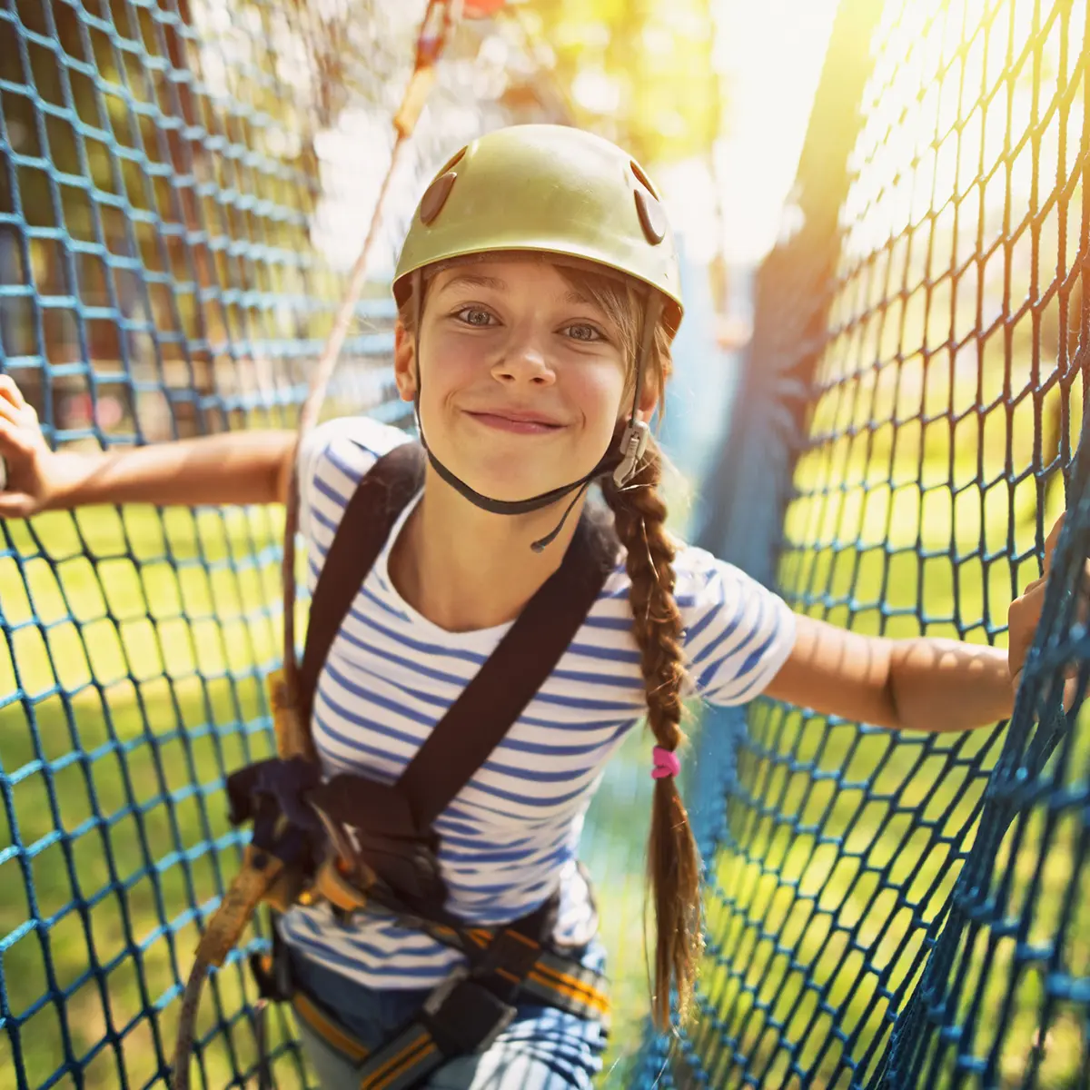 Girl participates in outdoor activity